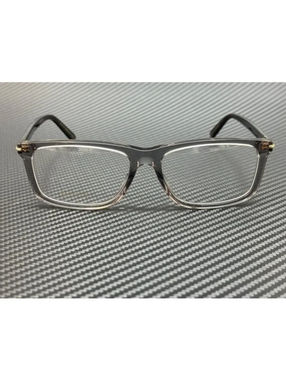 New Gucci Men Grey Transparent Eyeglasses 57-17-145